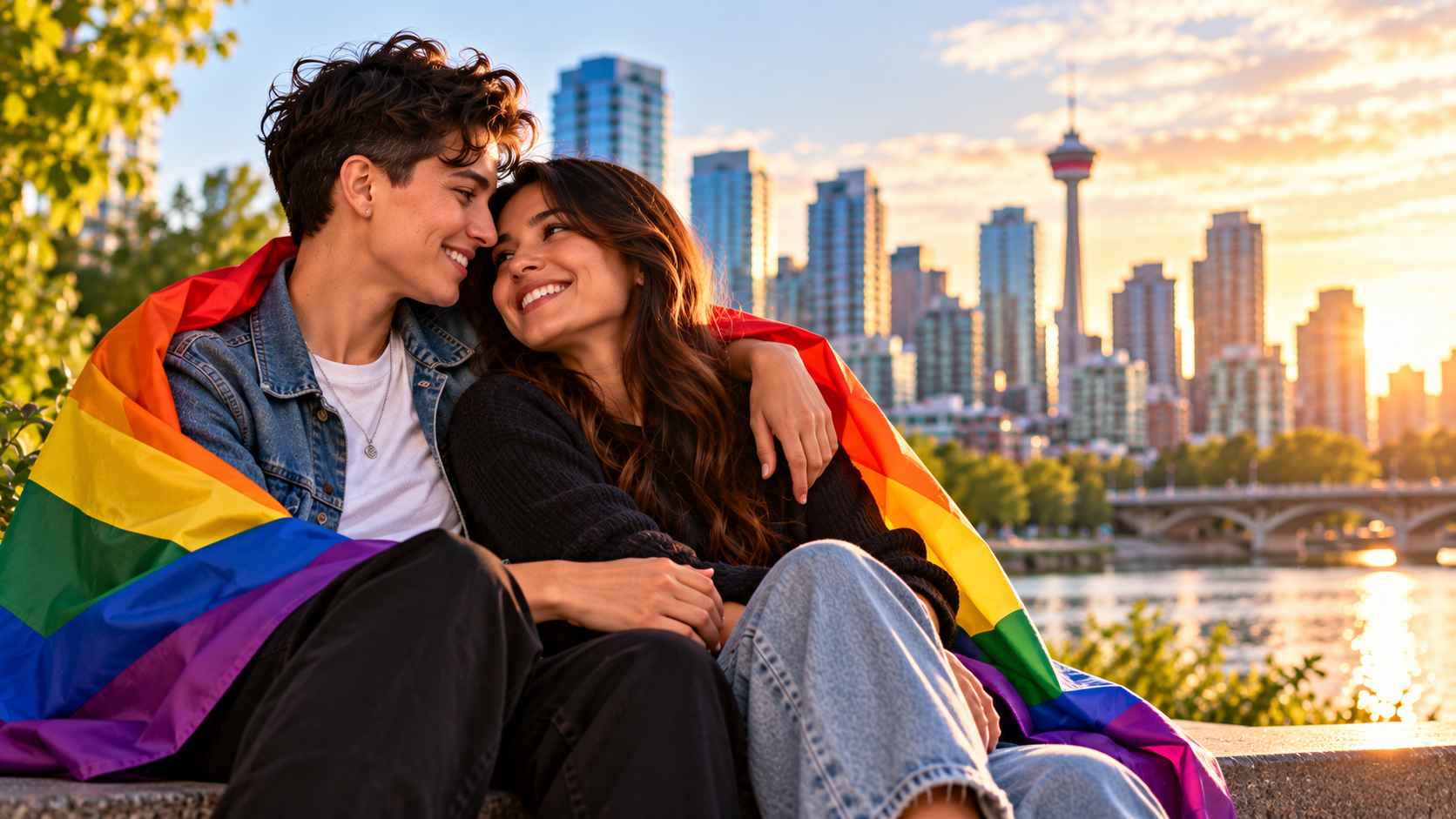 Rainbow Love by the Waterfront